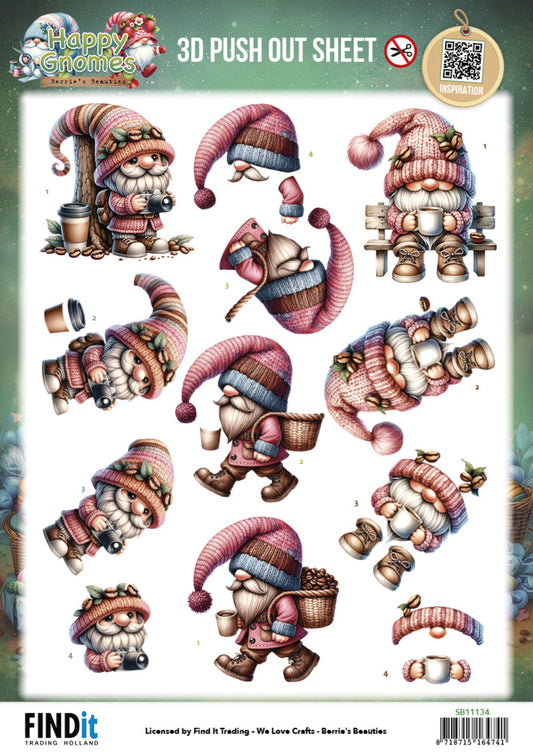 Find It Trading 3D Push Out Sheet - Happy Gnomes - Coffee & Clicks