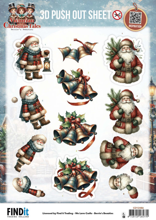 Find It Trading 3D Push Out Sheet - Victorian Christmas Tales - Timeless Christmas Bells