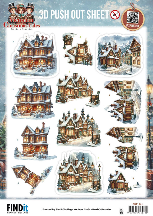 Find It Trading 3D Push Out Sheet - Victorian Christmas Tales - Home for Christmas