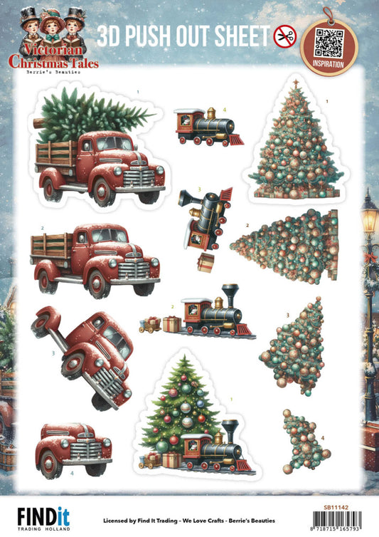 Find It Trading 3D Push Out Sheet - Victorian Christmas Tales - Underneath the Christmas Tree