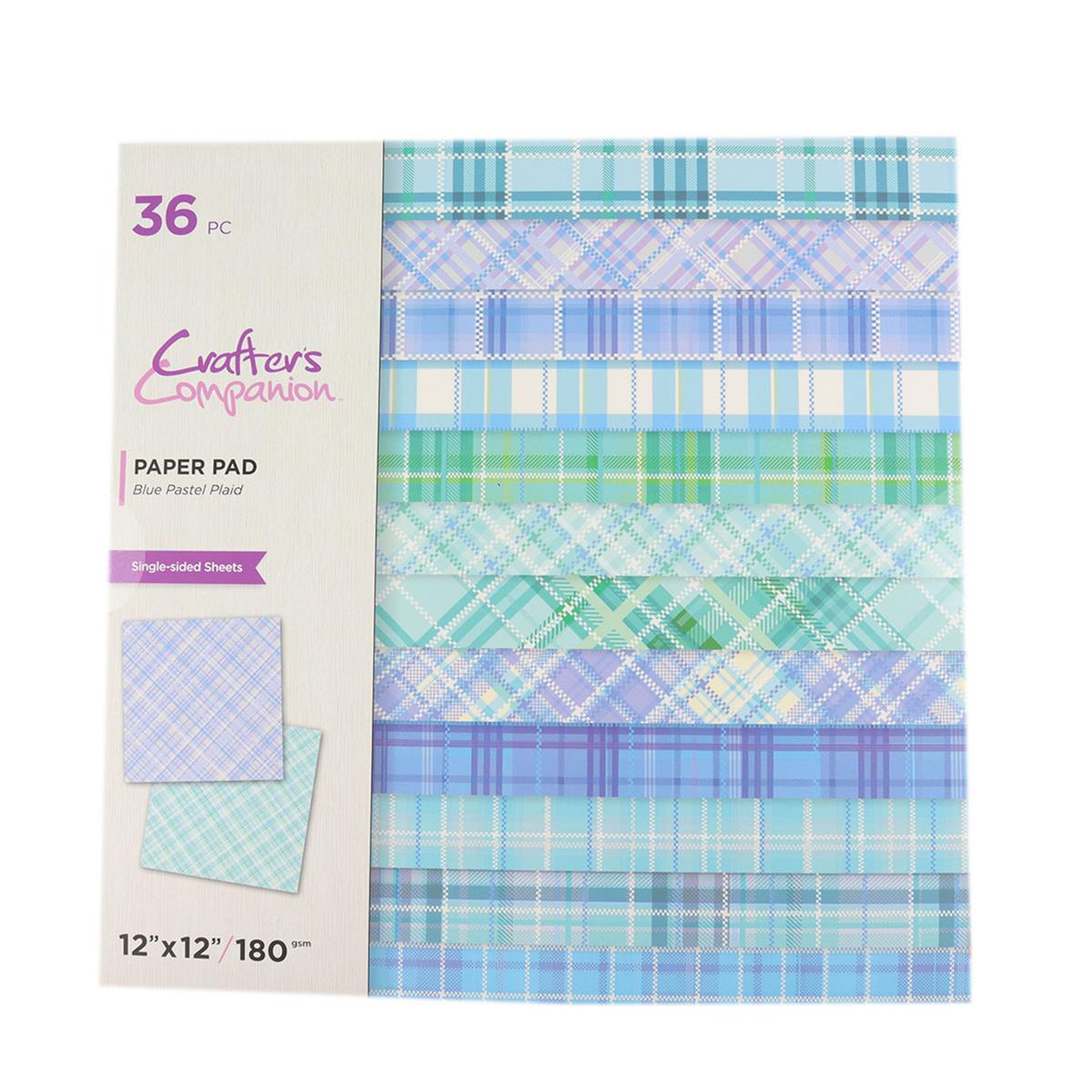 Crafters Companion 12x12'' Paper Pad - Blue Pastel Plaid