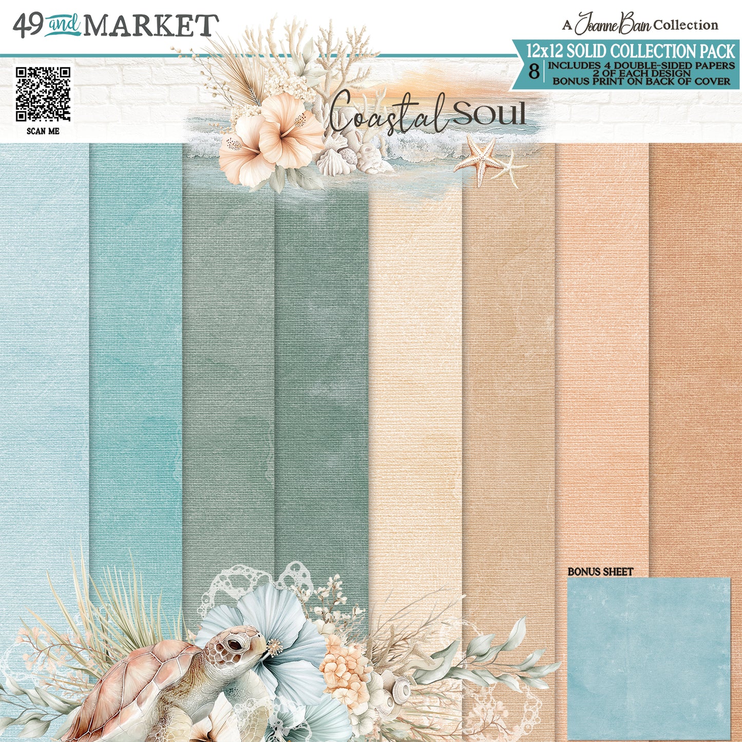 49 & Market Joanne Bain 12x12 Coastal Soul Collection Pack - Solid