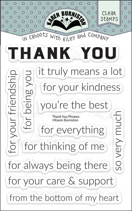 Karen Burniston Clear Stamp, Thank You Phrases