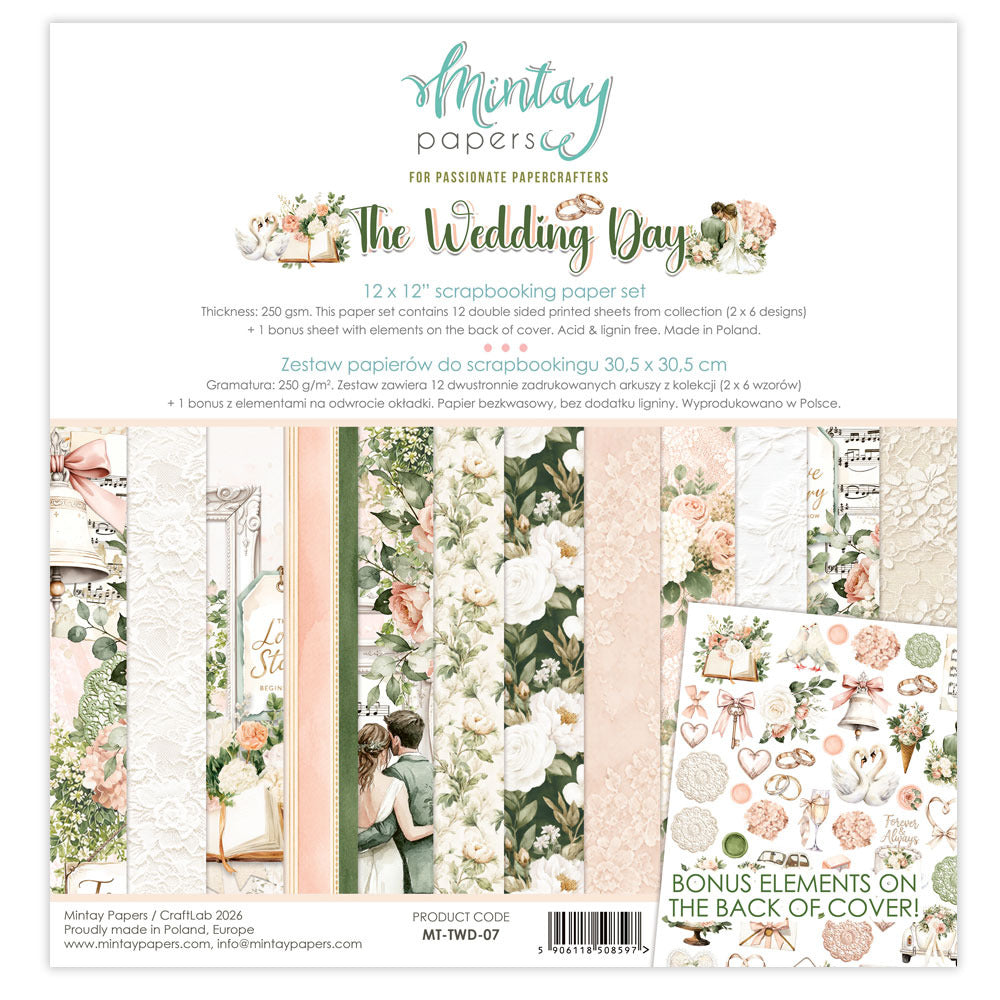 Mintay 12X12 Paper Set, The Wedding Day