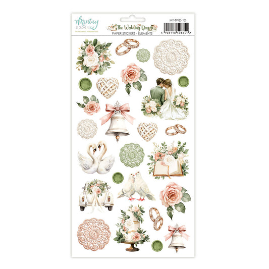 Mintay 6x12 Paper Stickers, The Wedding Day Elements