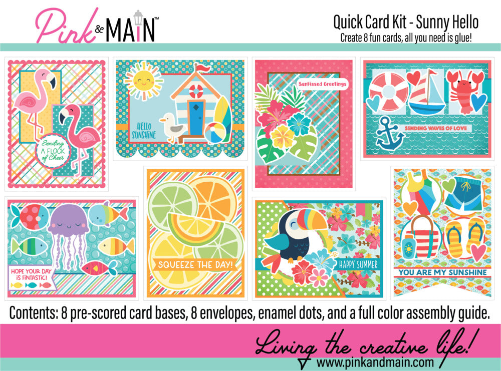 Pink & Main, Quick Card Kit, Sunny Hello