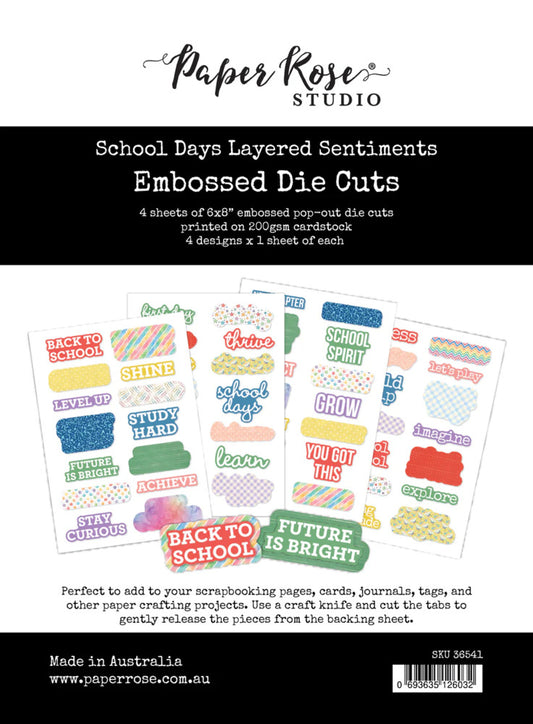 Paper Rose - Embossed Die Cuts, School Days Layered Sentiments