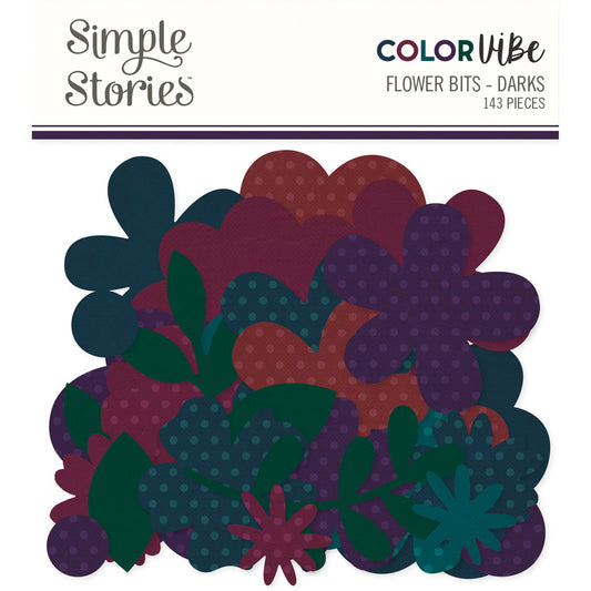 Simple Stories Color Vibe Flower Bits - Dark