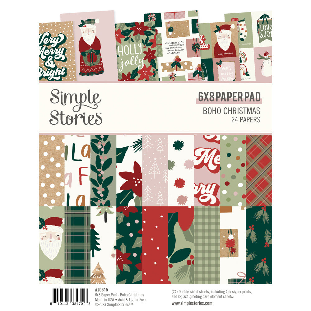 Simple Stories 6X8 Paper Pad, Boho Christmas