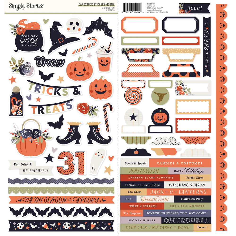 Simple Stories Cardstock Stickers (Icon), Frightful Fun