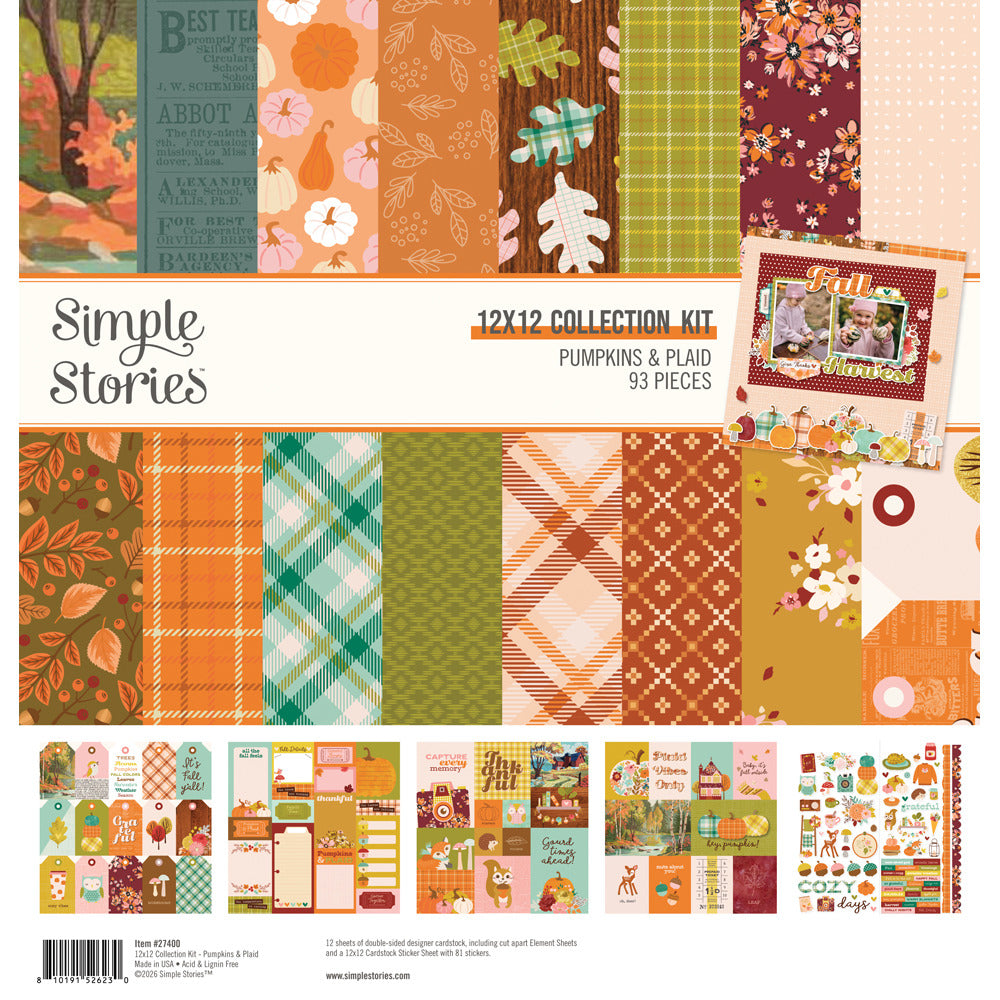 Simple Stories 12X12 Collection Kit, Pumpkin & Plaid