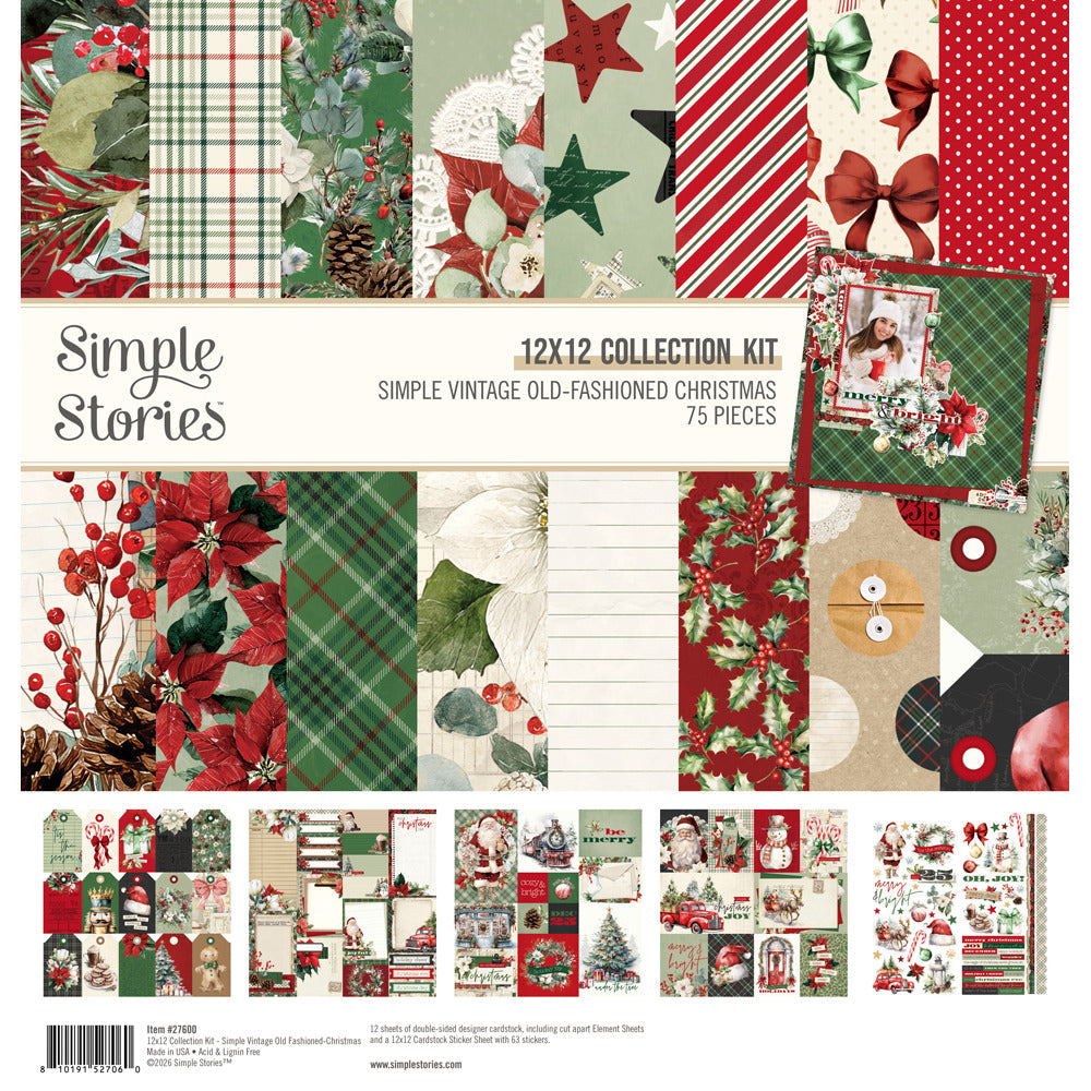 Simple Stories 12X12 Collection Kit, Simple Vintage Old-Fashioned Christmas