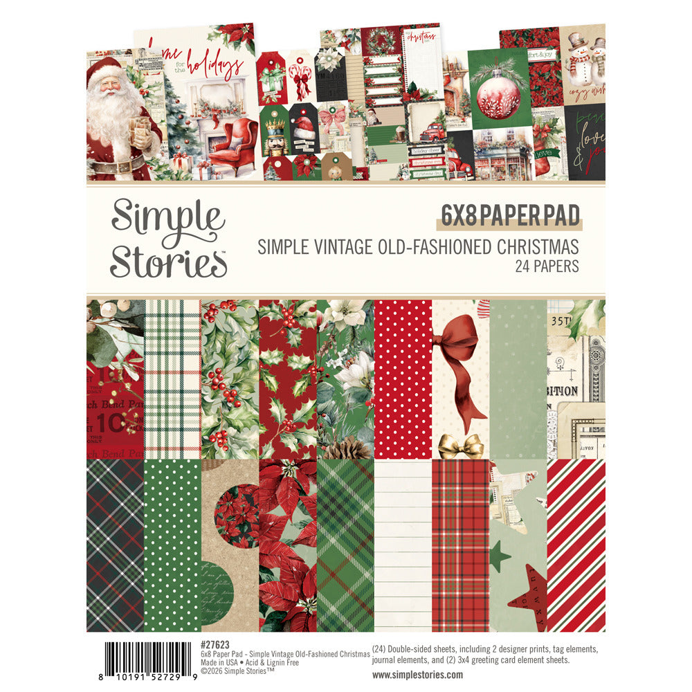 Simple Stories Simple Vintage Old-Fashioned Christmas 6x8 Paper Pad