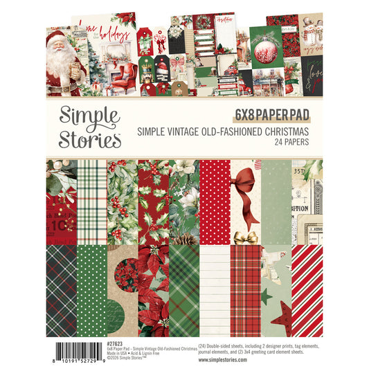 Simple Stories Simple Vintage Old-Fashioned Christmas 6x8 Paper Pad