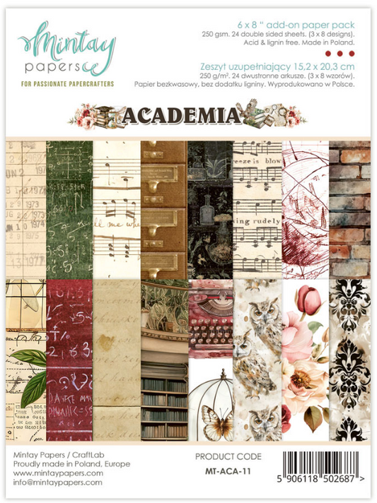 Academia 6x8 add-on paper pack