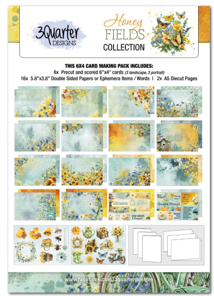 3Quarter Designs Honey Fields 6x4 Card Pack