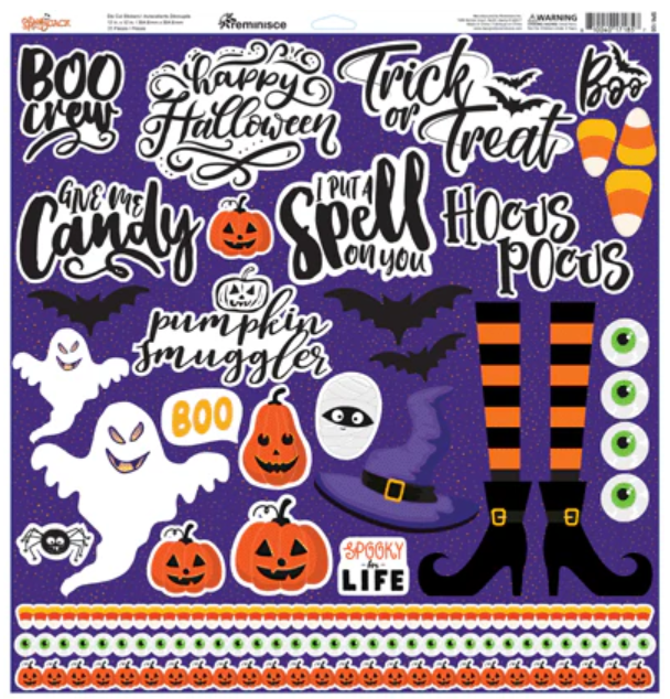 Reminisce Spookyjack 12x12 Sticker Sheet