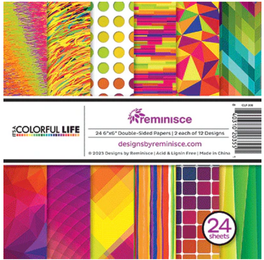 Reminisce It's a Colorful Life 6x6 Paper Pack