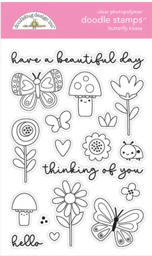 Doodlebug Design - Doodle Stamps - Butterfly Kisses