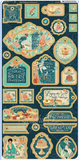 Graphic 45 Cafe Parisian Chipboard