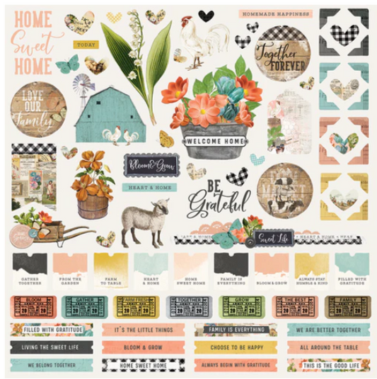 Simple Stories Simple Vintage Farmhouse Garden 12x12 Cardstock Stickers
