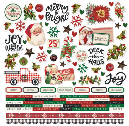 Simple Stories Simple Vintage Dear Santa 12x12 Cardstock Stickers