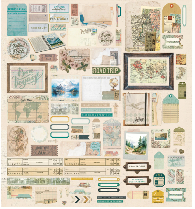 49 & Market Travel Diaries Die Cut Elements