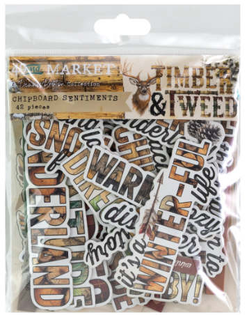 49 & Market Timber & Tweed Chipboard Sentiments