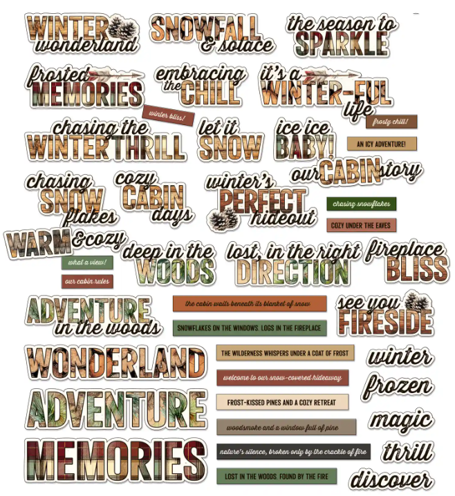 49 & Market Timber & Tweed Chipboard Sentiments