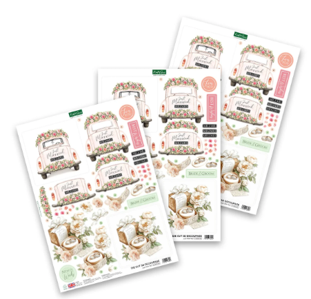 Die Cut Decoupage – Just Married (pack of 3)