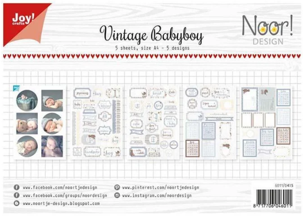 Joy! Crafts A4 Cutting Sheets Vintage Baby Boy (5 Sheets)