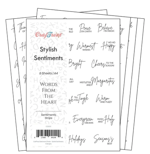 View   CrafTreat Sentiment Sheets - Stylish Sentiments 6 designs