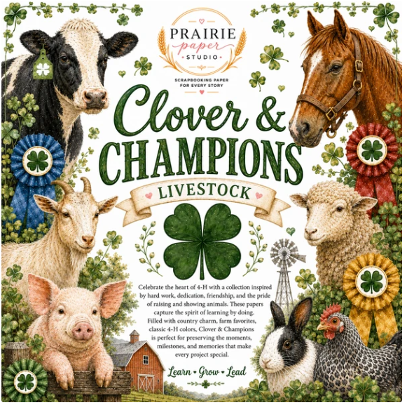 Prairie Paper Studio 12x12 Collection Clover & Champions Livestock (4H)