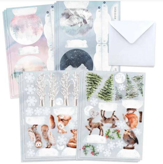 Katy Sue Watercolor Christmas Animals Pop Up Card Making Kit