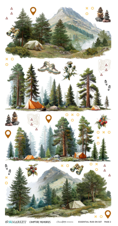 49 & Market Campfire Memories Essential Rub Ons Transfer Set
